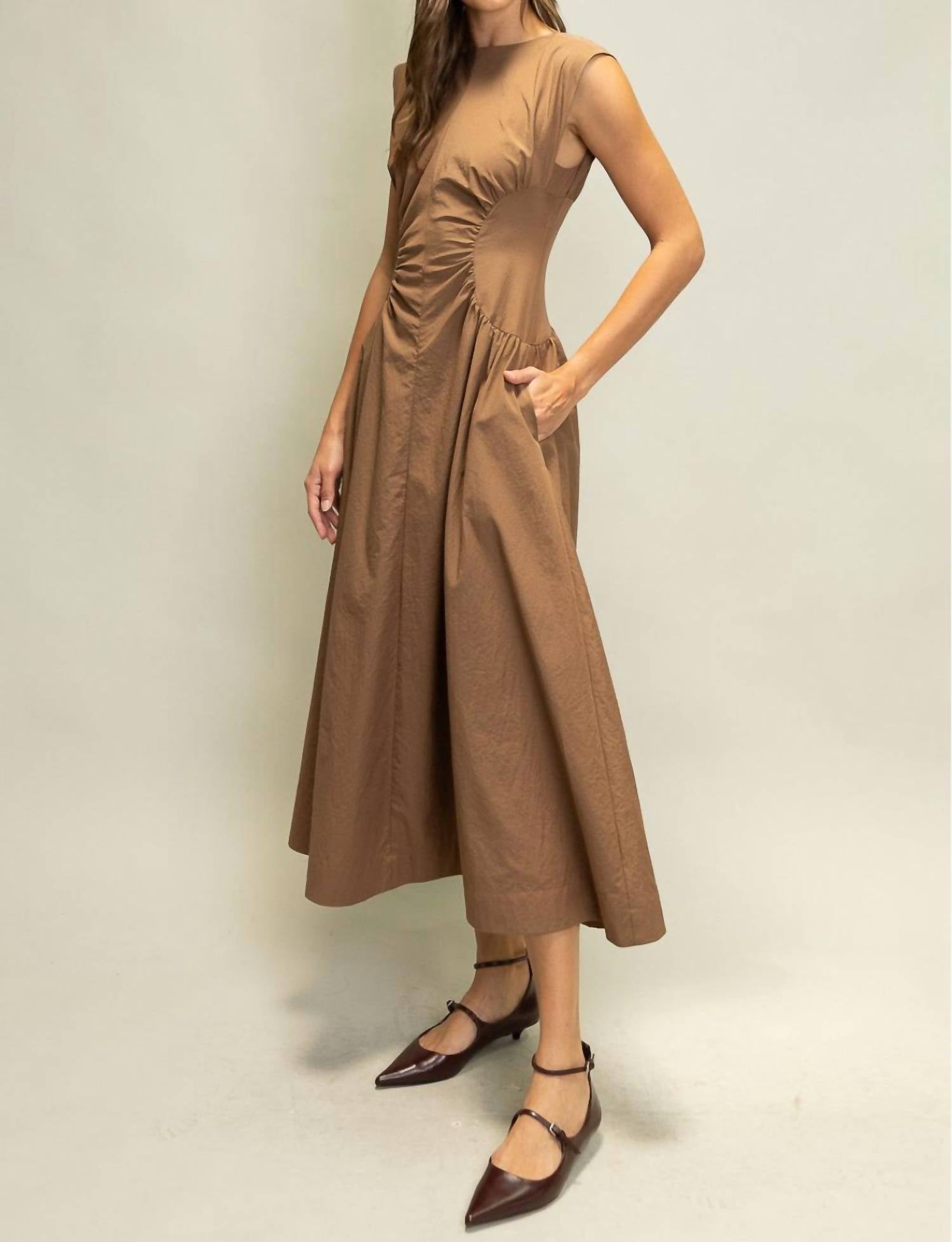 Heyson - Sylvia Ruched Waist Midi Dress