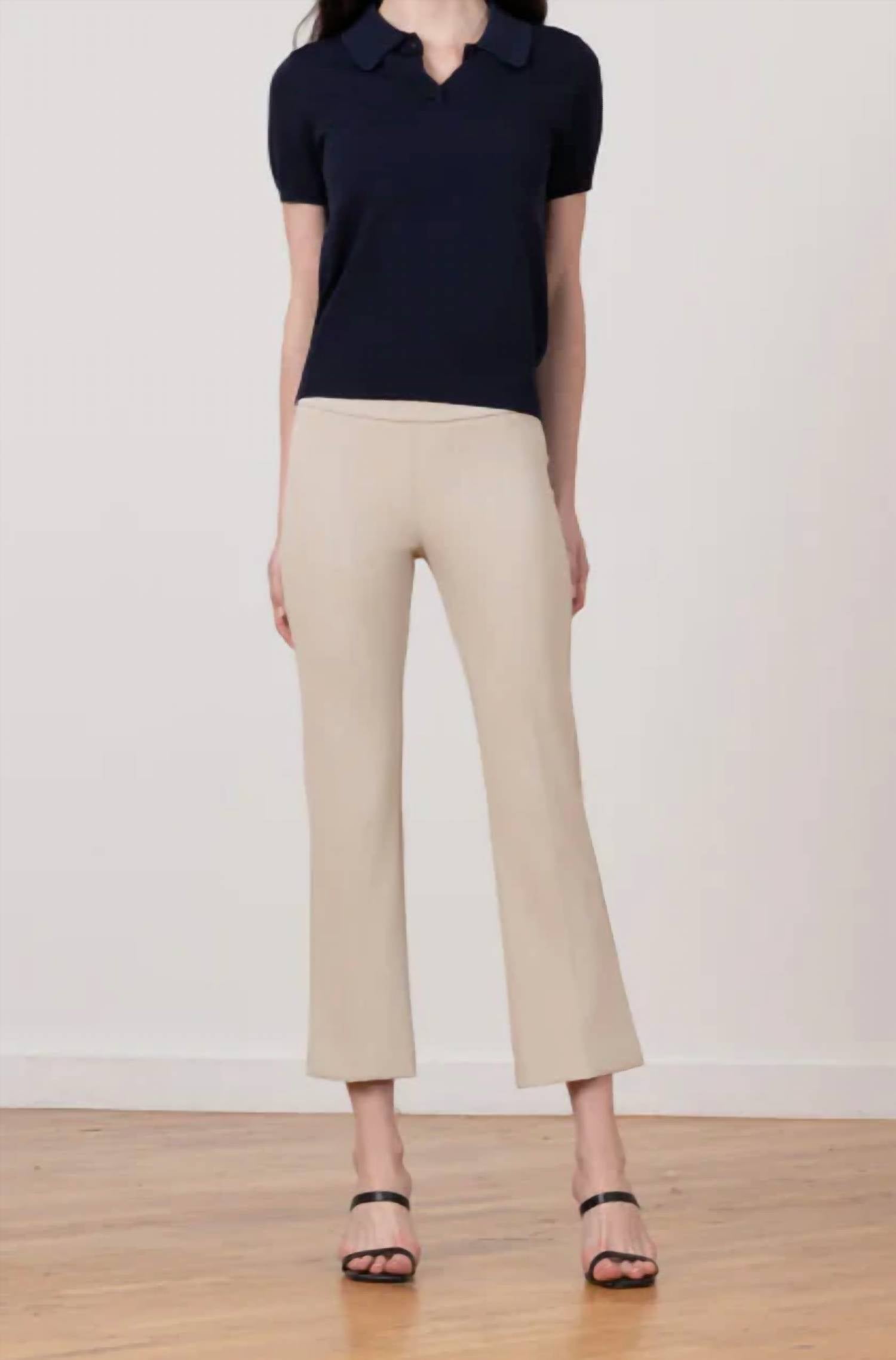 Avenue Montaigne - Needle Line Cropped Flare Cut Pant