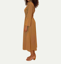 No. 6 Crosby Dress in tan - women's dress - detail view