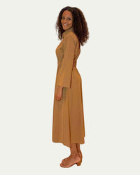 No. 6 Crosby Dress in tan - women's dress - alternate view
