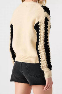 STEVE MADDEN Lucas Chunky Sweater in brown black - women's sweater - detail view