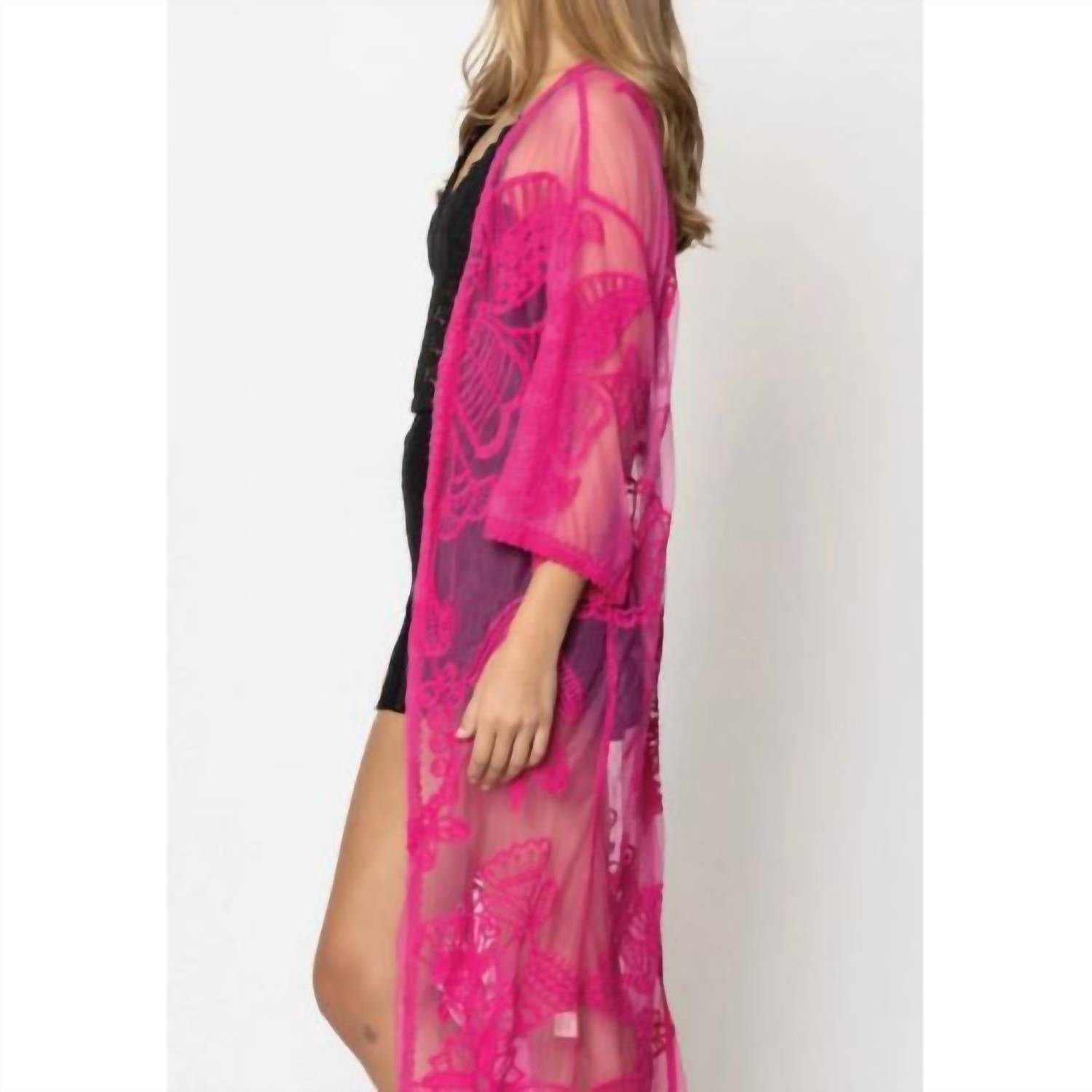 Fashion City - Women's Lace Butterfly Kimono