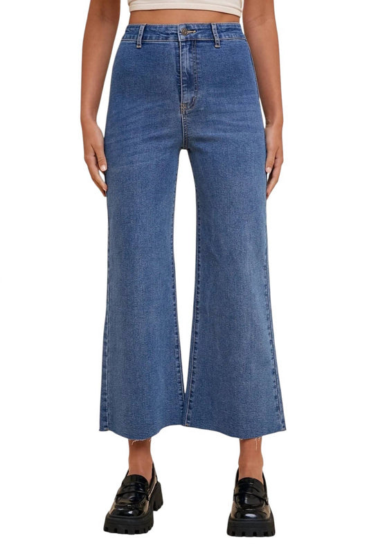 Anniewear - Moments Denim Cropped Wide Leg Jeans