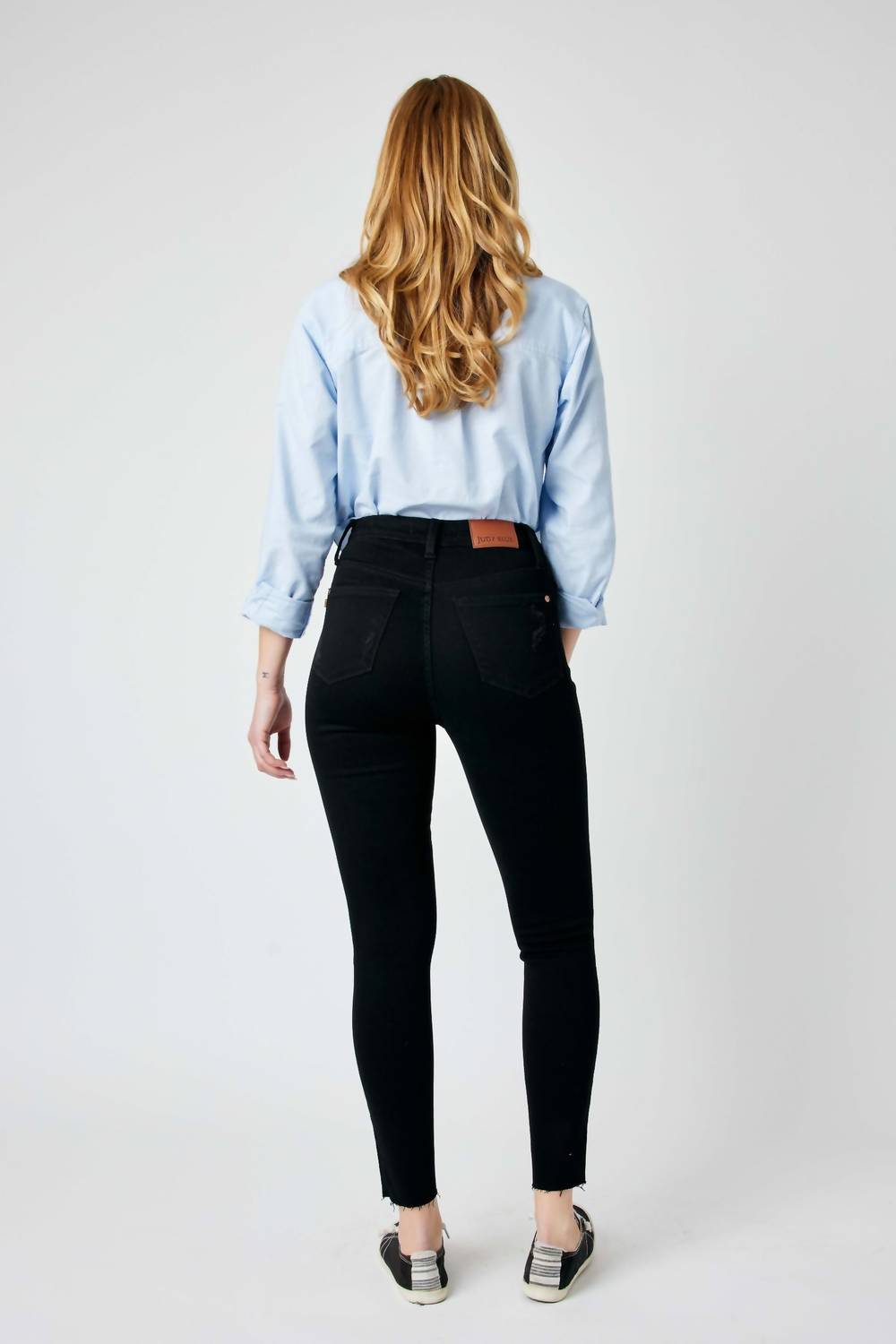 Judy Blue - High Waist Destroyed Raw Hem Skinny Jeans