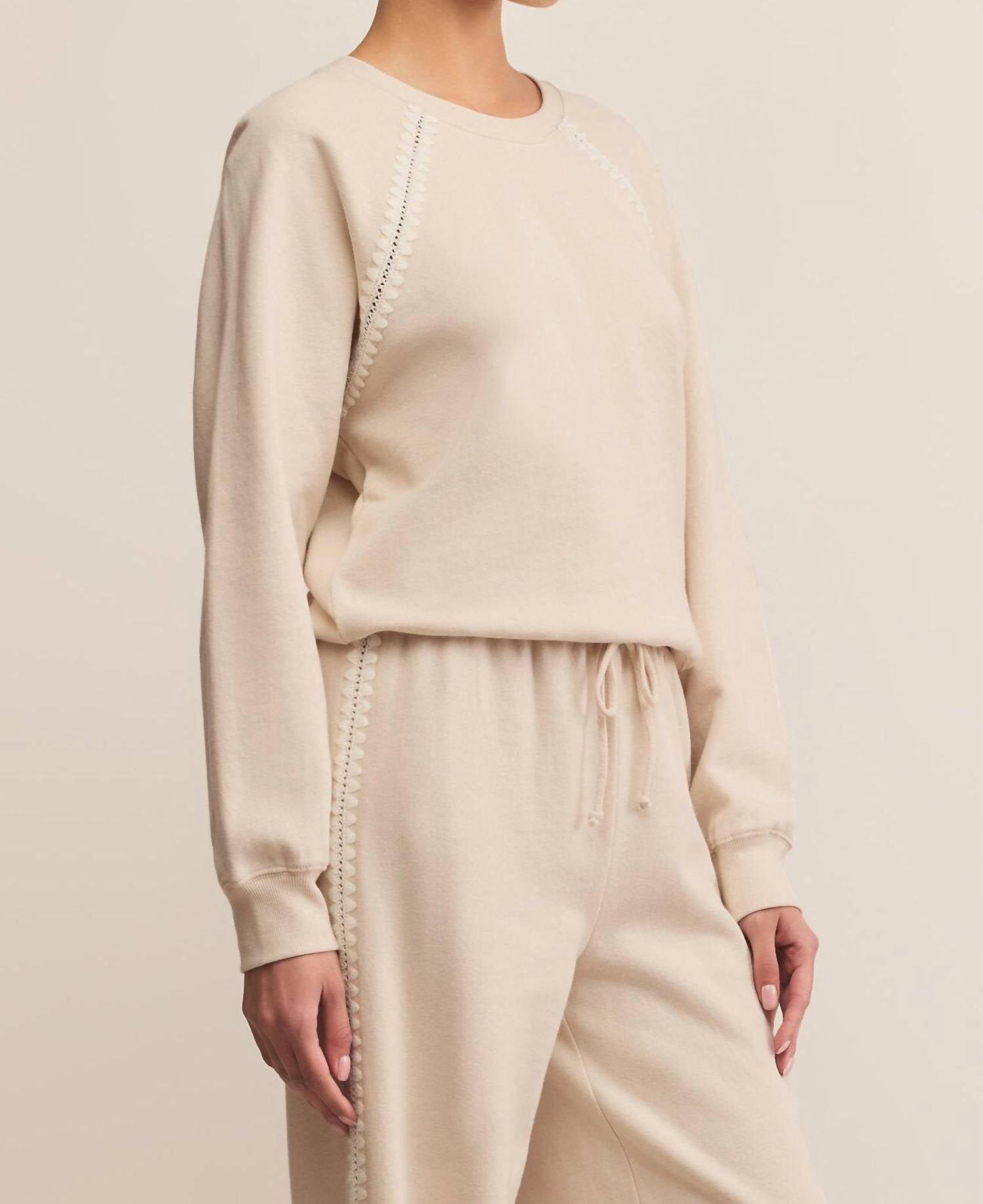Z Supply Allie All Around Sweatshirt in natural - women's top - view 4