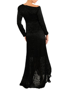 Cenia - Asymmetrical Shoulder Evening Maxi Dress