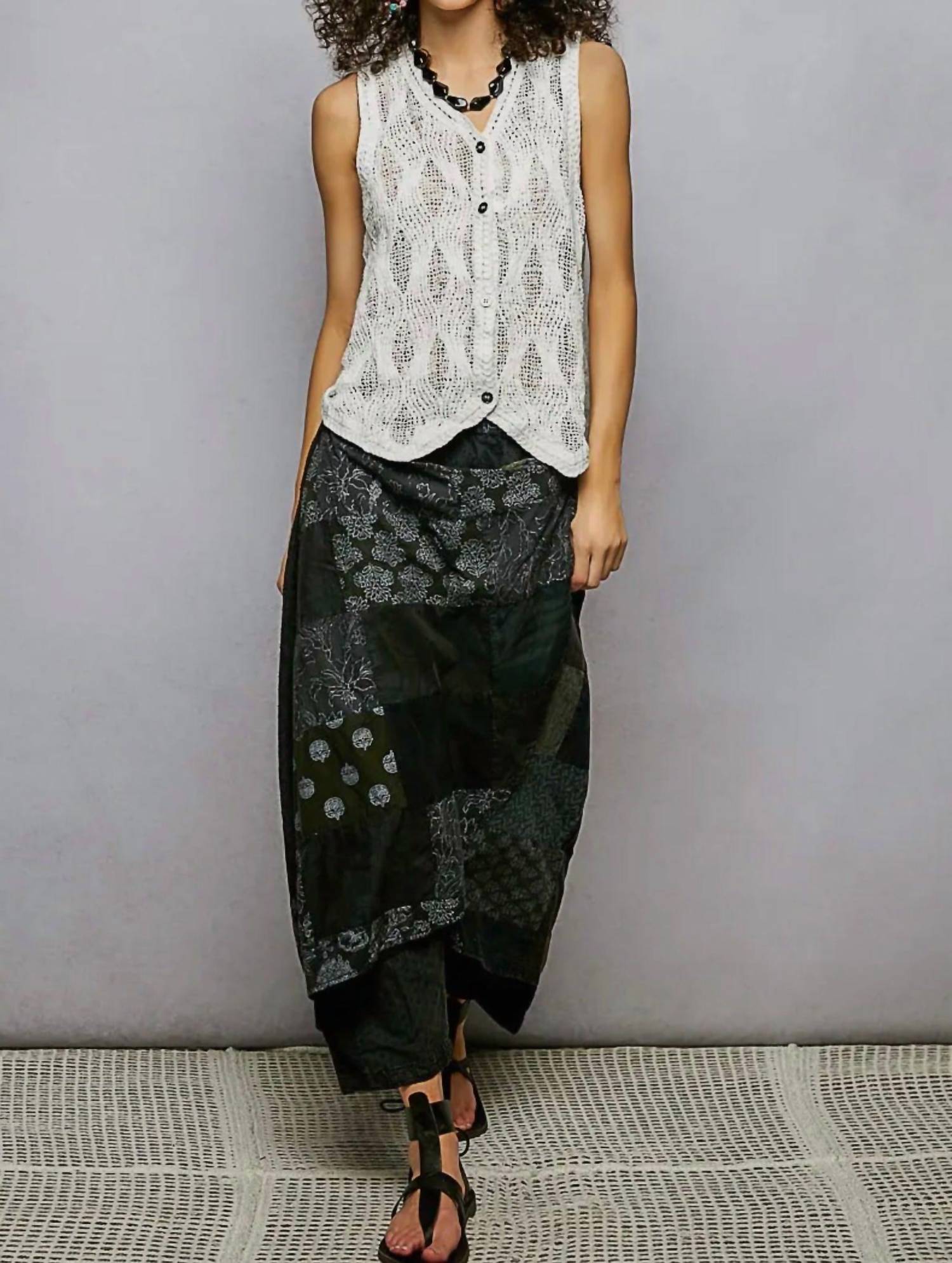POL Overlap Wrap Three Quarter Pants in gray - women's pants