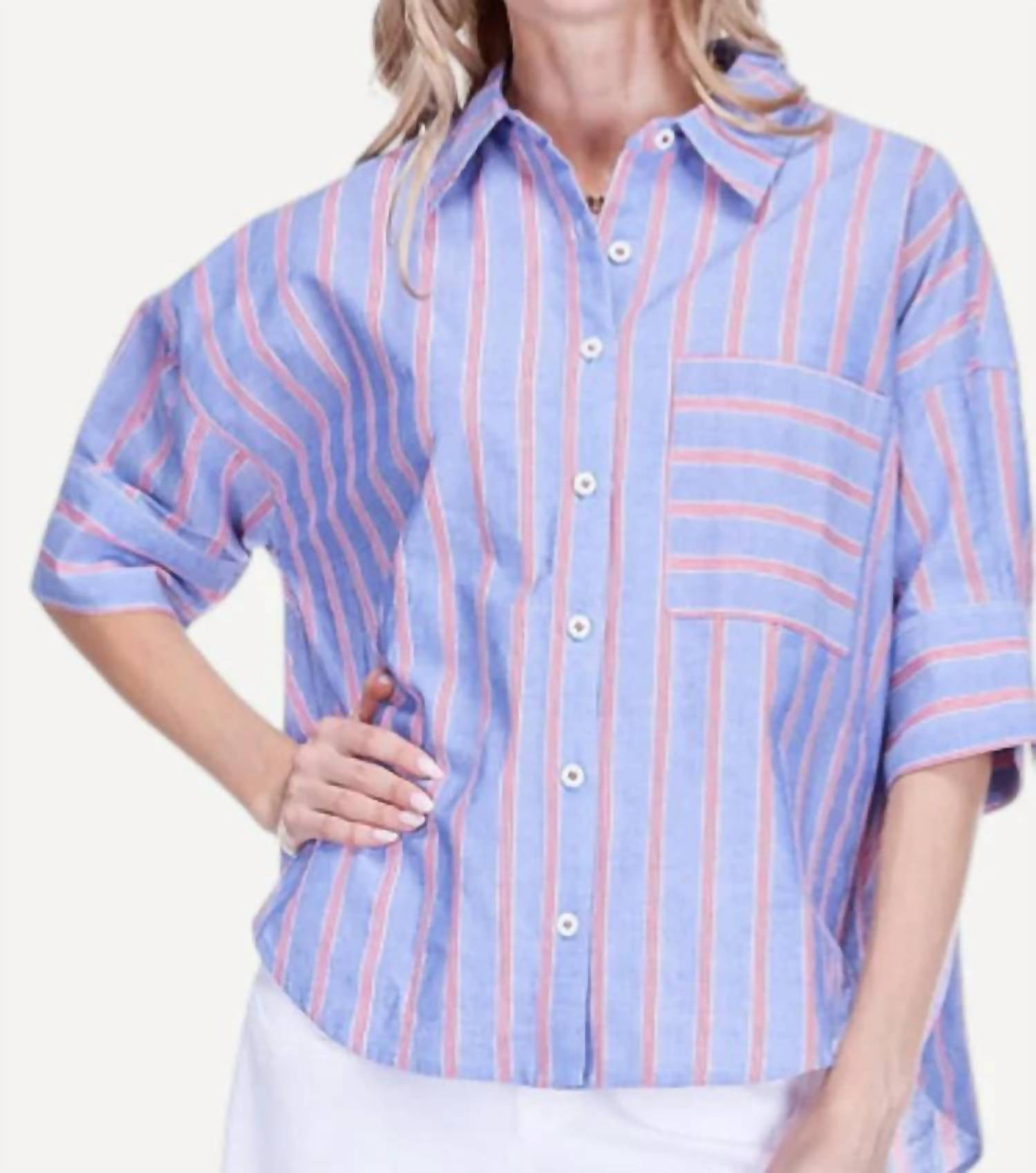 Joy Joy - Button Short Sleeve Shirt