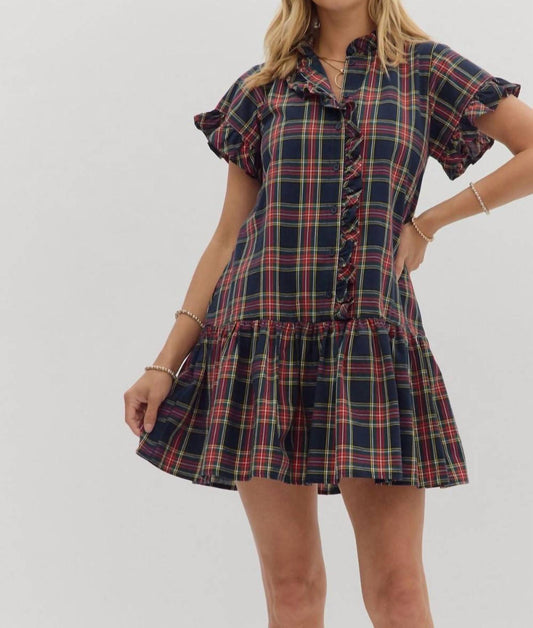 Entro - Back To Me Plaid Dress