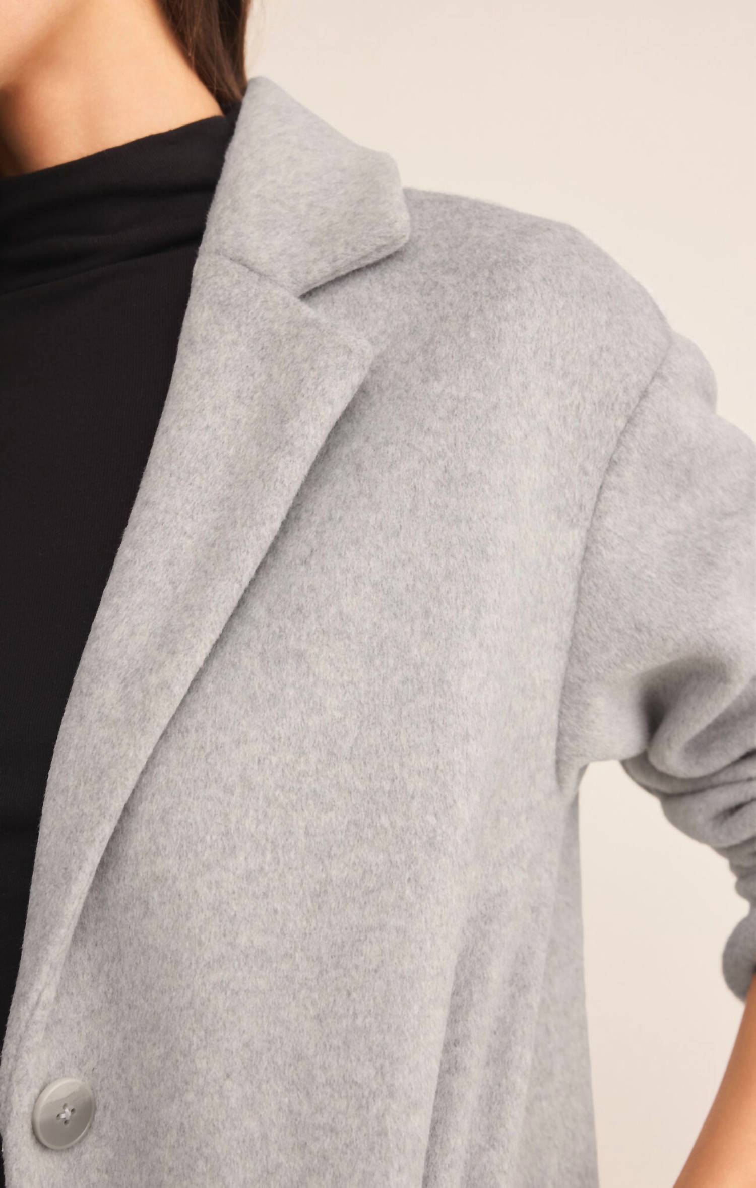 Z Supply Mason Luxe Coat in classic heather grey - women's jacket - view 4