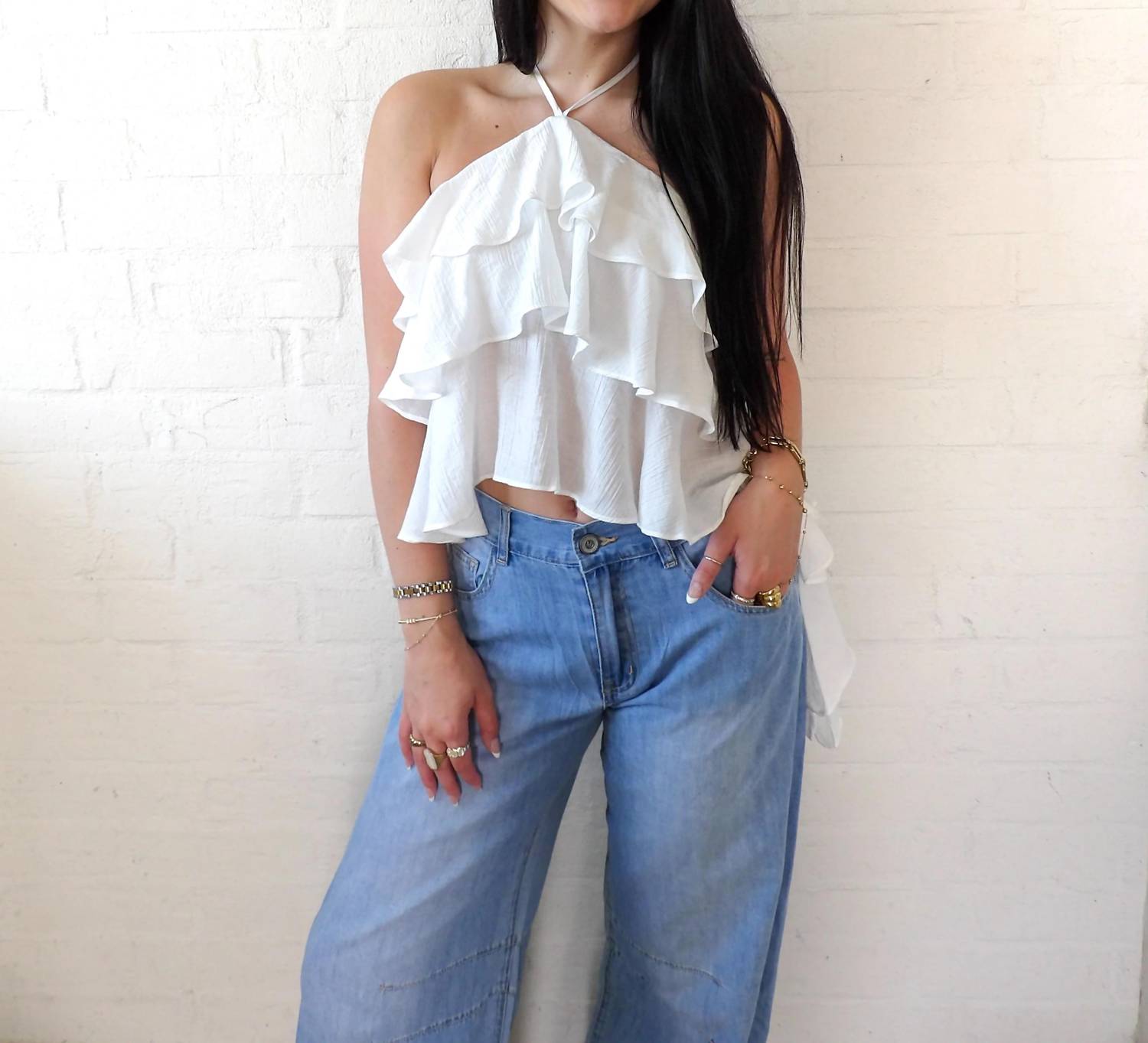 Pretty Garbage - The Bori Frill Halter Top