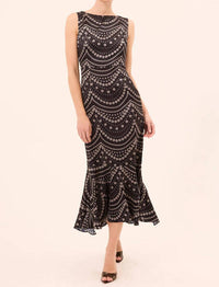 Misa Los Angeles - Patricia Stranded Pearls Satin Dress