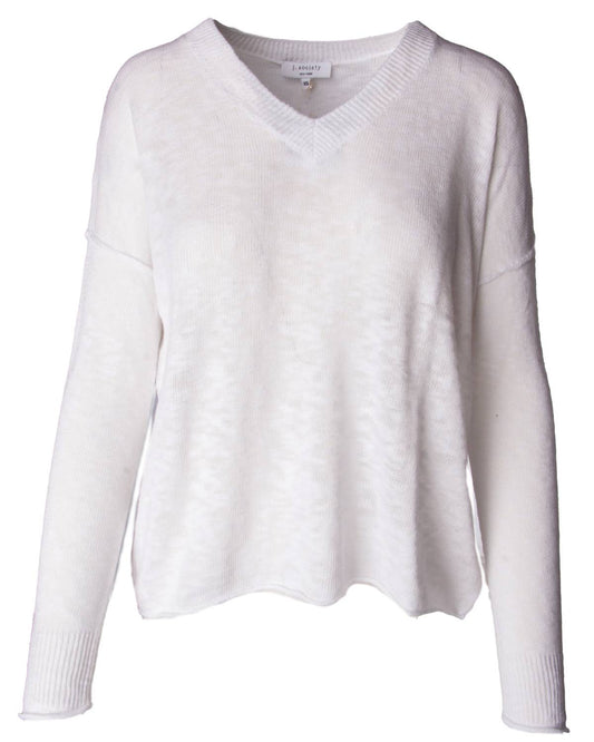 J. Society - Women's Slub V Neck Sweater