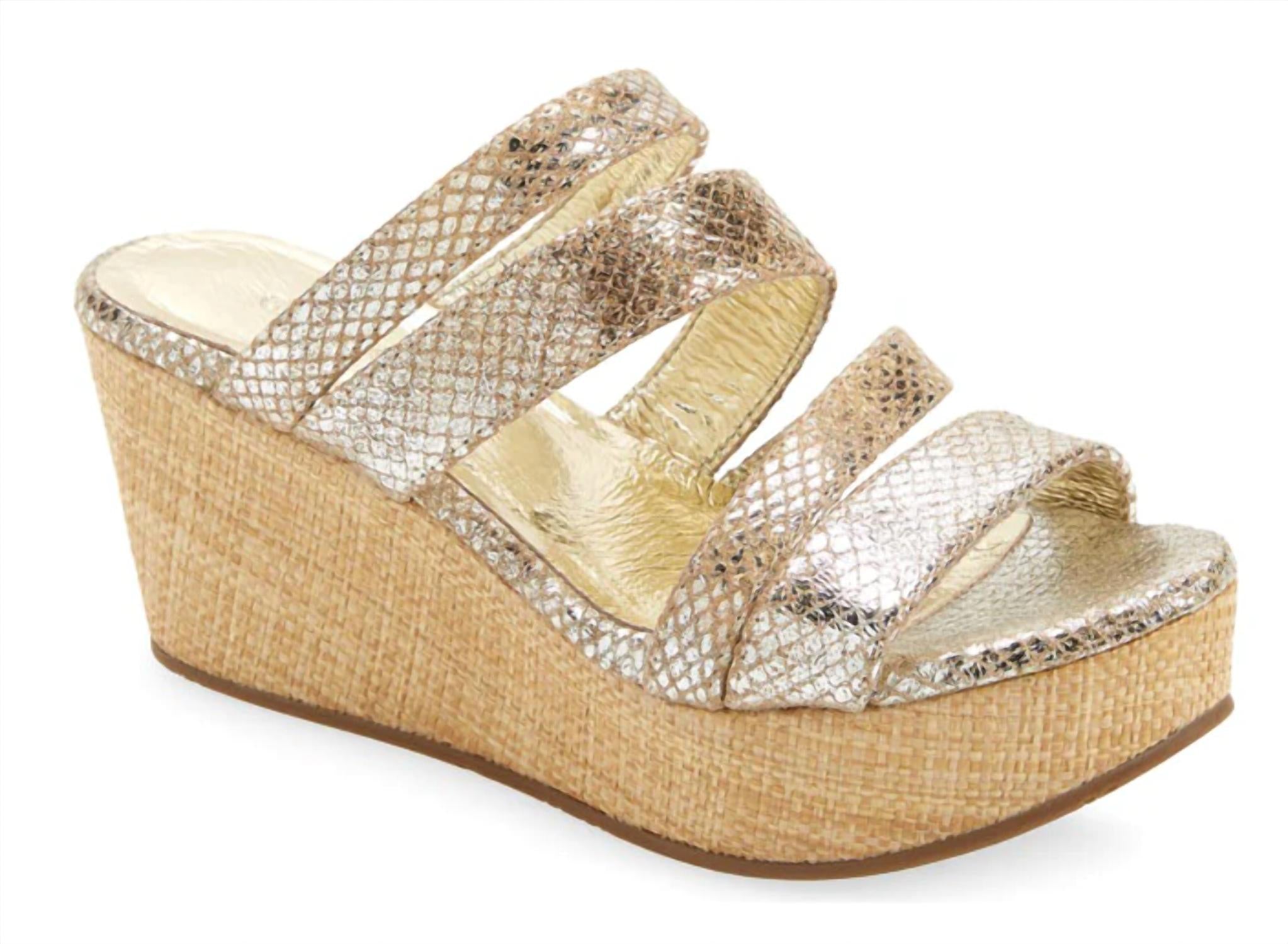 CHOCOLAT BLU Women's Wavy Wedge Sandals in tan - women's sandal