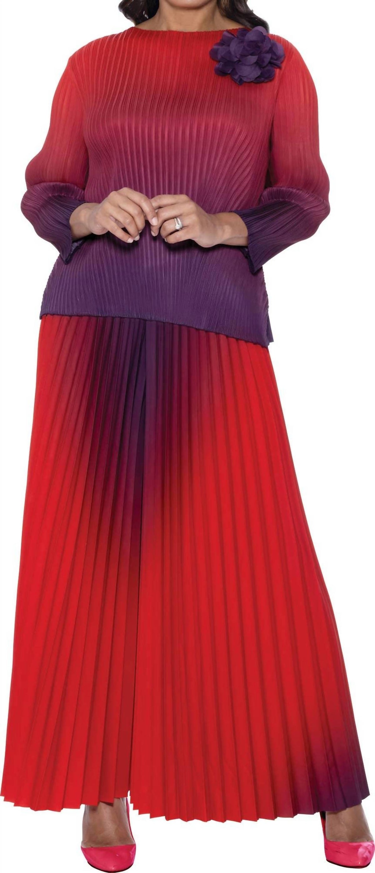 Divine Apparel Designs - Pleated Wide Leg Pant Set