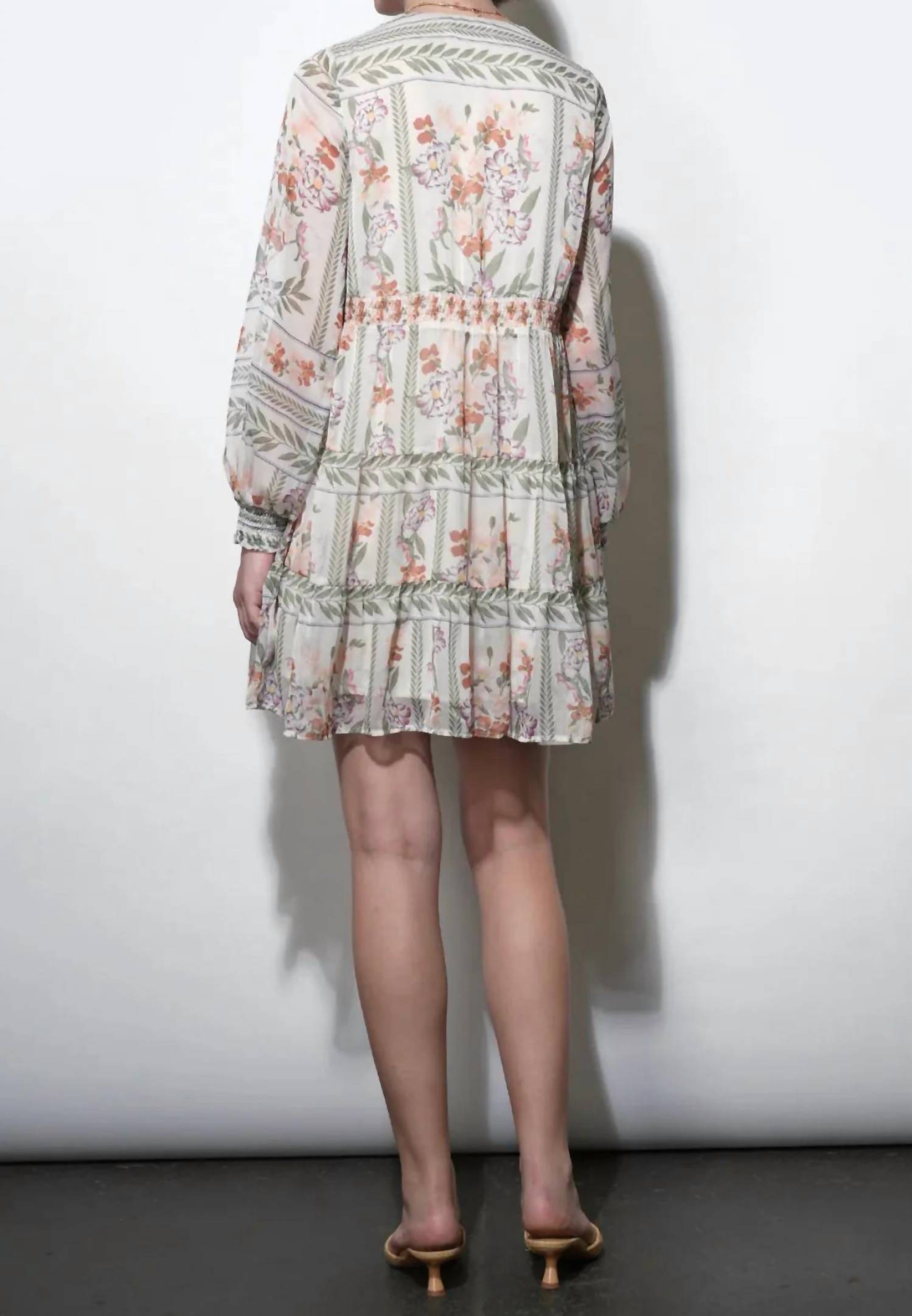 Greylin - Alexis Deep V Tiered Pullover Dress