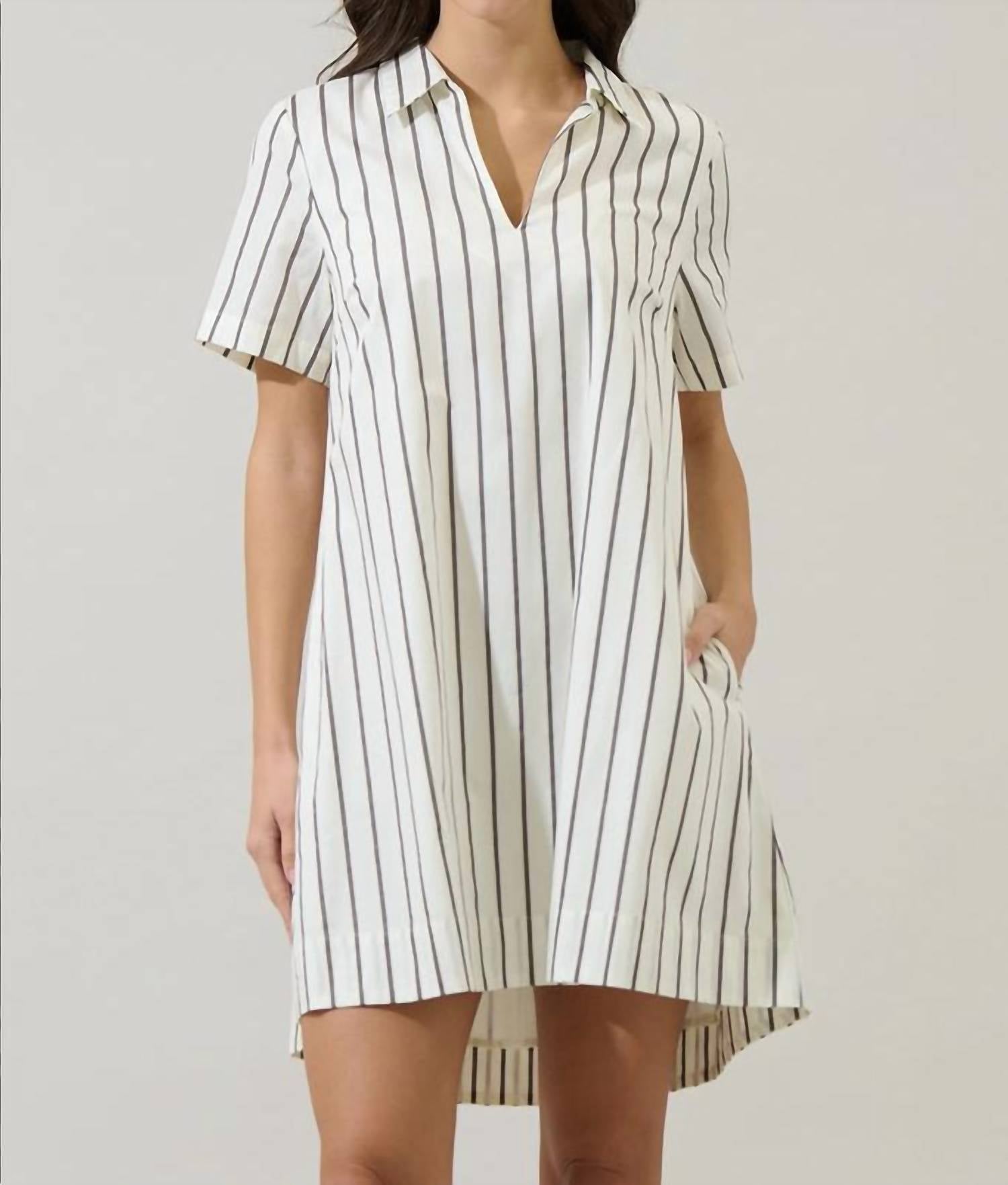 Sugarlips - Striped Collared Mini Dress