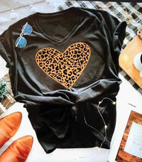 Urban Buffalo - Leopard Heart Graphic Tee Shirt