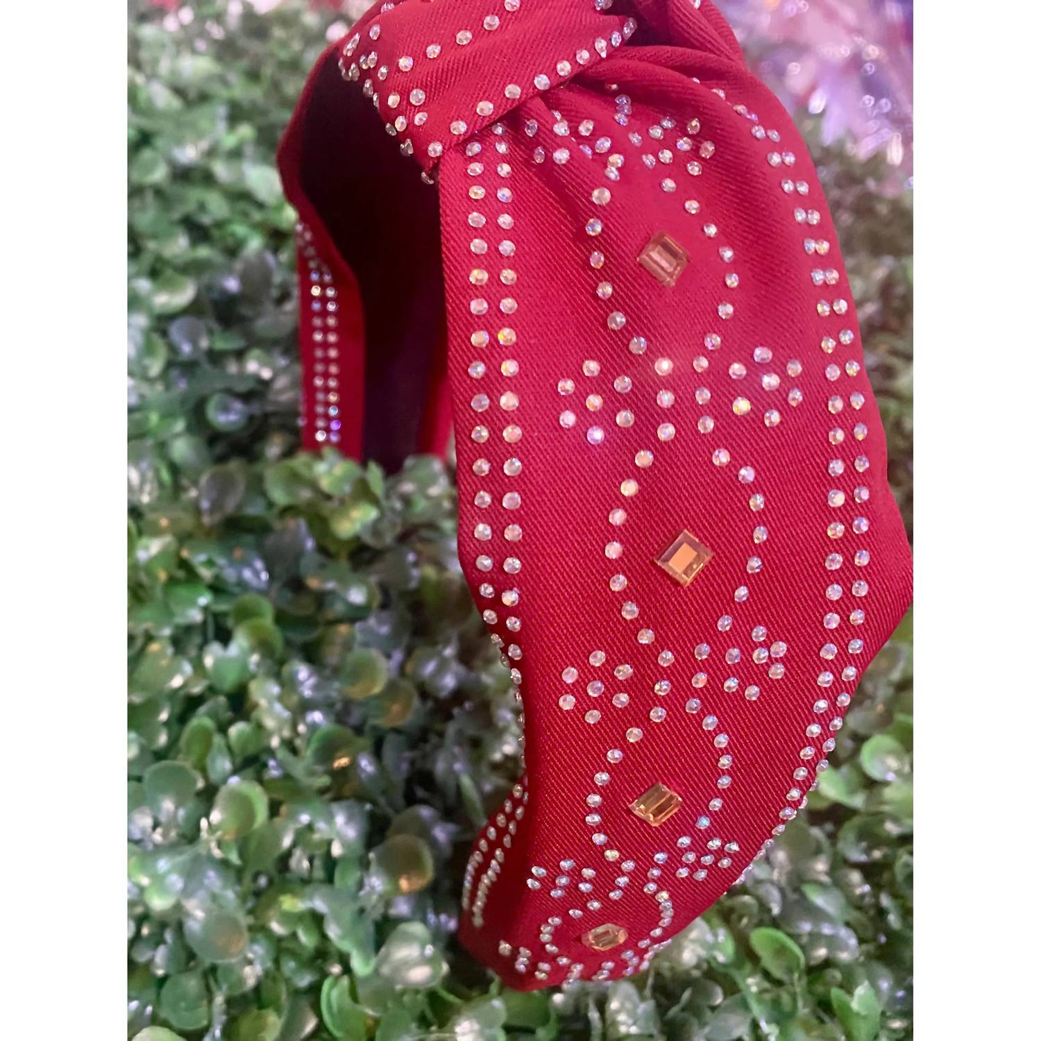 Pink Panache - Rhinestone Bandana Top Knot Headband