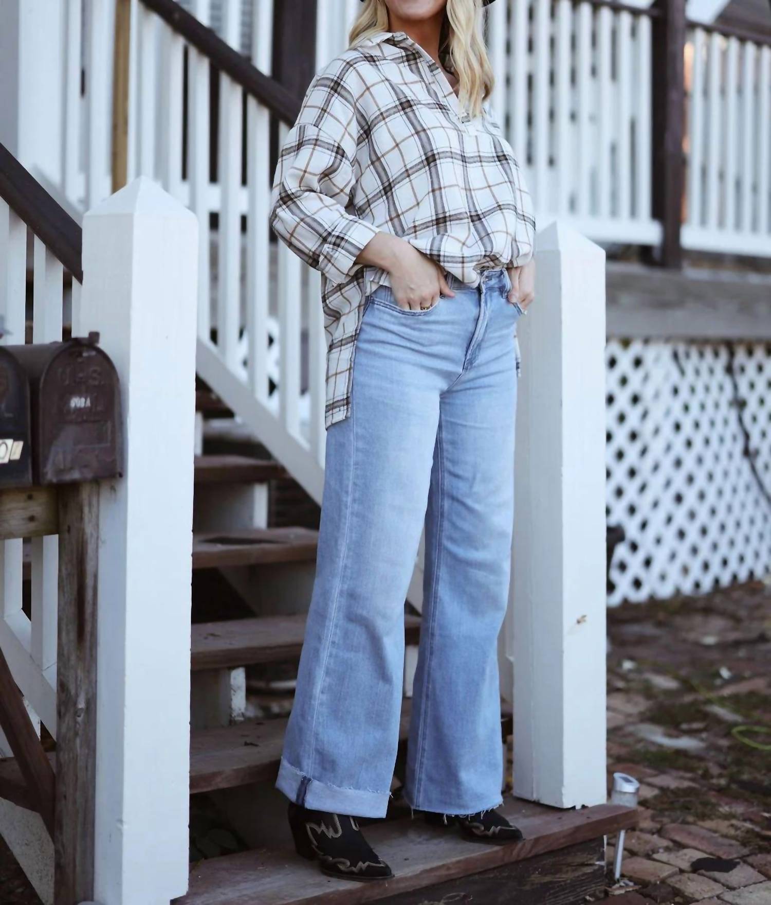 Vervet By Flying Monkey - High Waisted Wide Leg Jeans