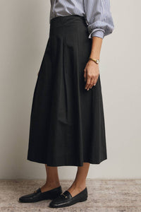Forte - Pleated A-Line Midi Skirt