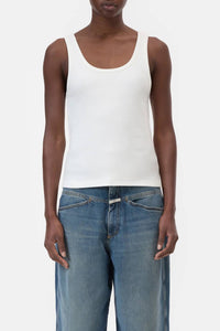 CLOSED Classic Tank Top in ivory - women's tank top - detail view