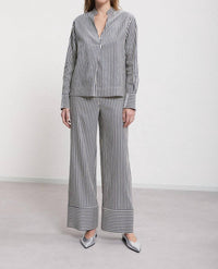 Ottod'Ame - Linen Palazzo Trousers Striped Pants