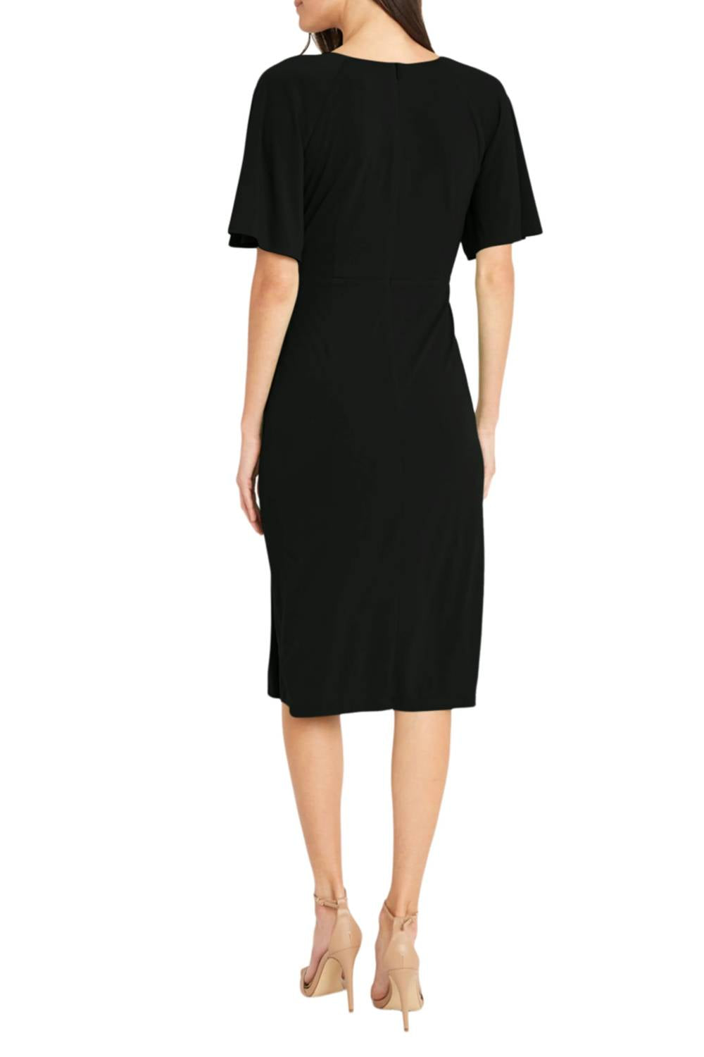 Maggy London - Flutter Sleeve Pleated Sheath Dress