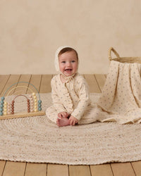 Quincy Mae Pointelle Ruffle Jumpsuit in blue ditsy - kids' item