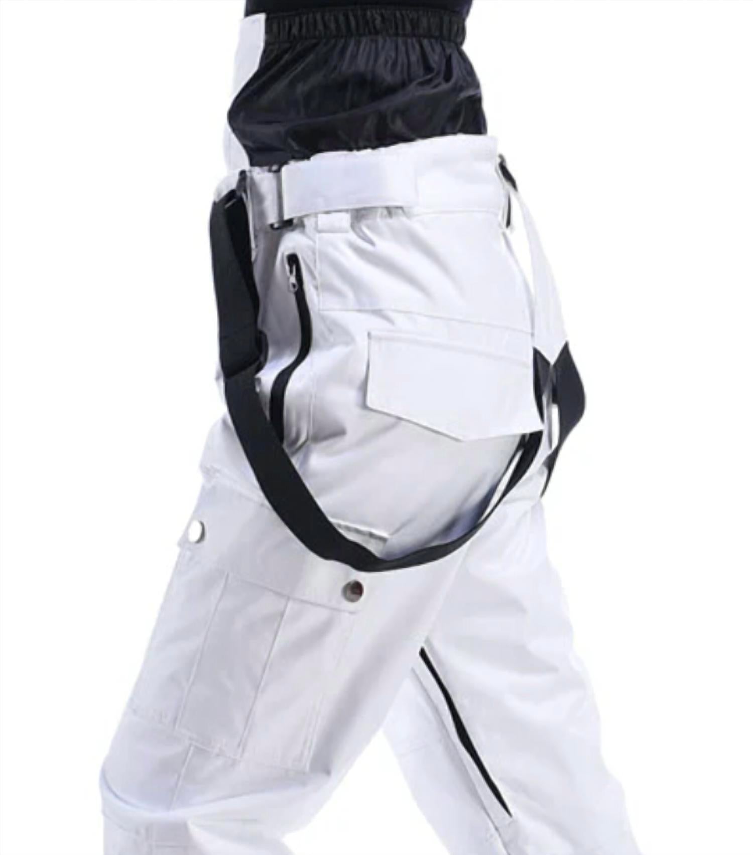 RIVIYELE Snow Pants With Leg Vents in white black - women's pants - alternate view