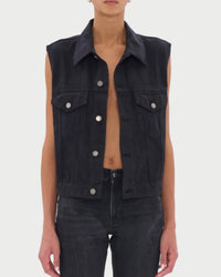 Haikure Ryder Satin Bull Vest in carbon - women's jacket