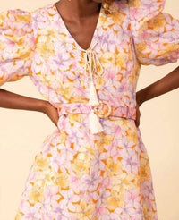 Hale Bob - Arabella Short Sleeve Linen Belted Dress