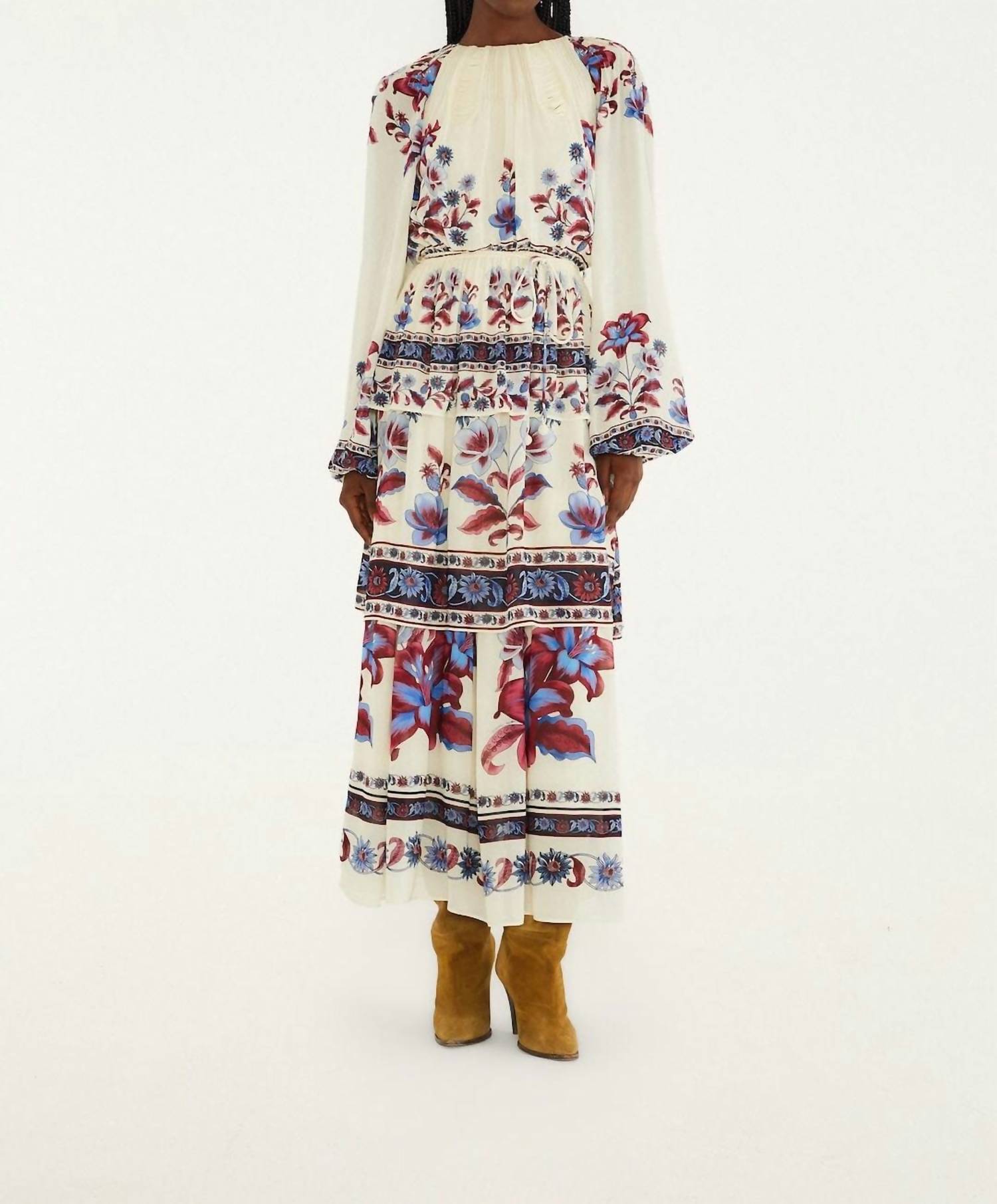 Farm Rio - Malu Long Sleeve Maxi Dress
