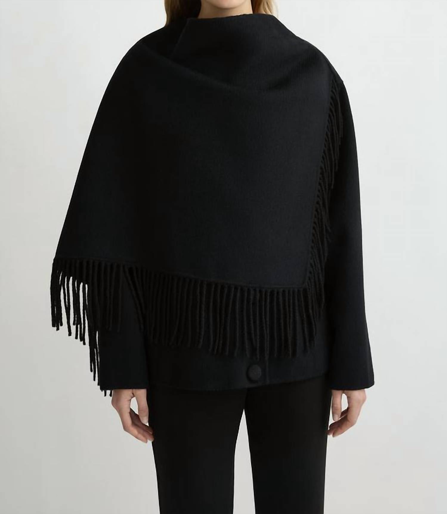 POSSE Wren Boxy Coat in black - women's jacket - detail view