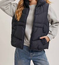 Bluivy - ZIPPER DOWN PUFFER HOODED VEST