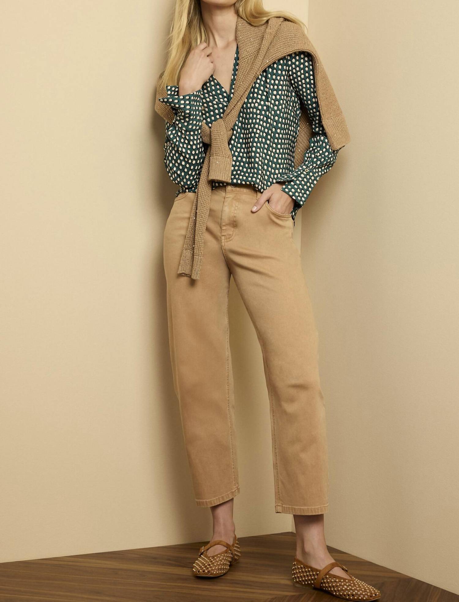 Nic + Zoe - Shadow Dot Long Sleeve Top