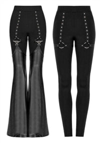 Punk Rave - Punk Leggings With Detachable Pu Leather Leg Gaiters