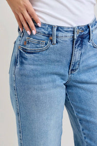 Judy Blue - Tummy Control Vintage Wash Straight Leg Jeans - Petite