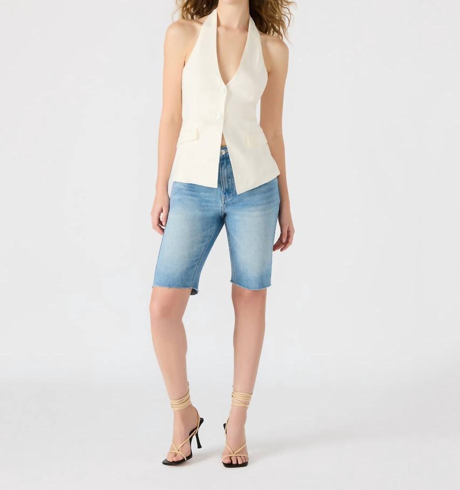 STEVE MADDEN Brielle Vest in ivory - women's jacket - detail view