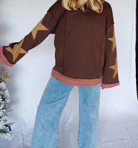 Bibi - Oversized Star Down Crewneck Top