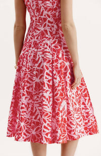 Tyler Boe Ginny Etched Primrose Dress in multi pink - women's dress - detail view