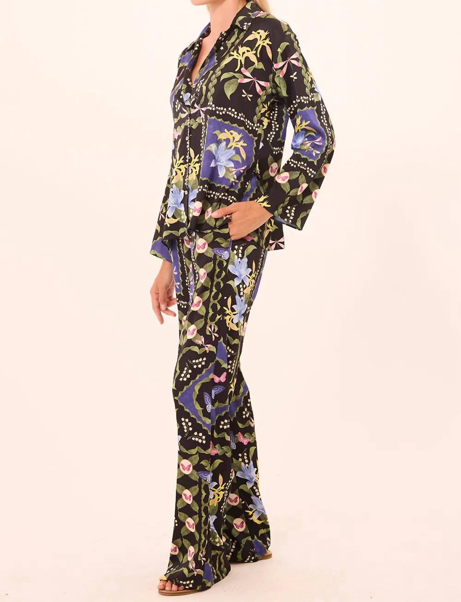 Misa Los Angeles Isme Blouse in butterfly - women's blouse - detail view