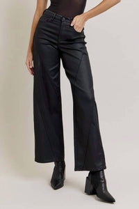 Hidden - Faux Leather Jeans
