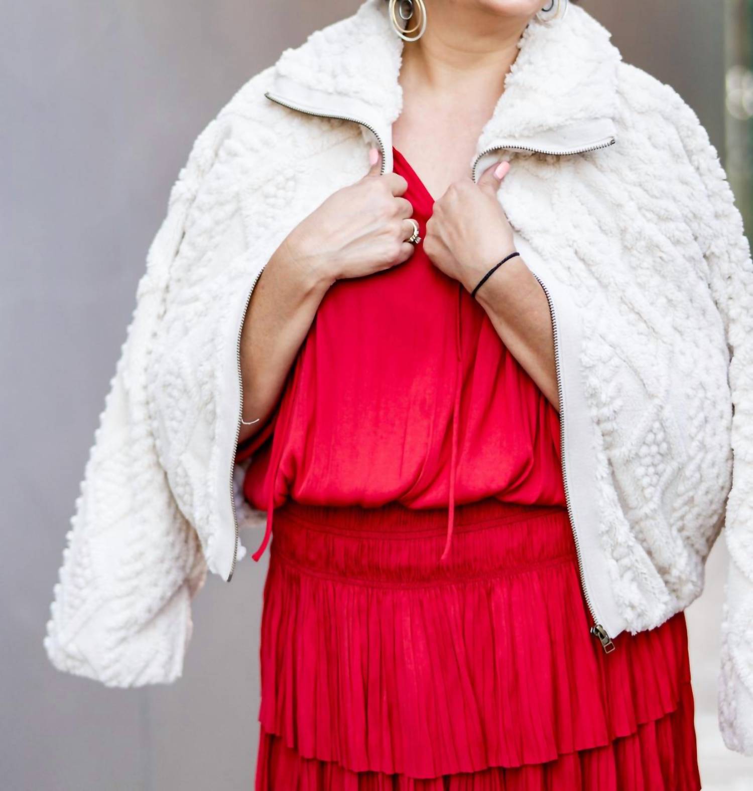 Current Air - Pleated Long Sleeve Dress