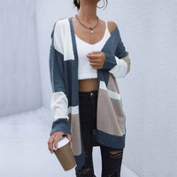 Lily Clothing - Long Color Matching Sweater Coat