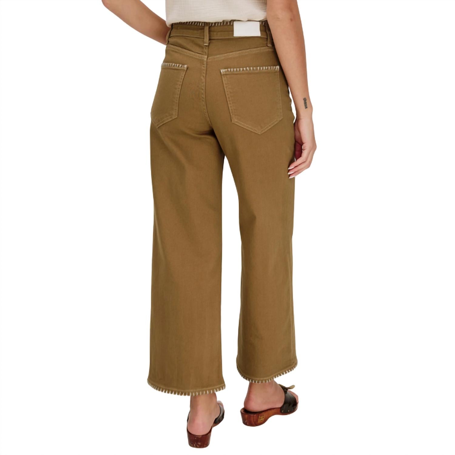 Rails Women's Getty Crop Wide Leg Pant in safari - women's pants - detail view