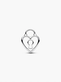 Pandora Openwork Heart Padlock Charm in silver - women's jewelry - view 4