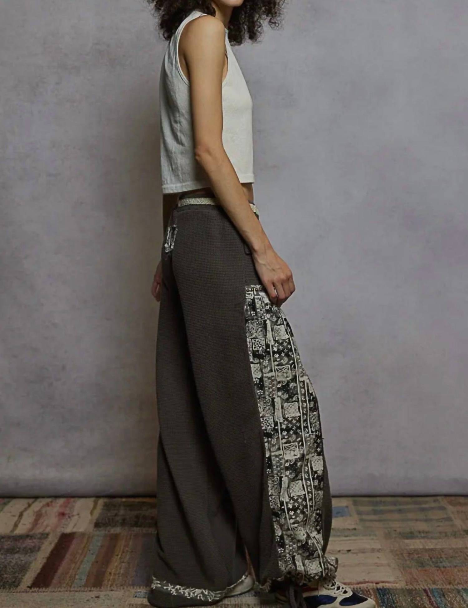 Pol - Printed Contrast Stud Joggers