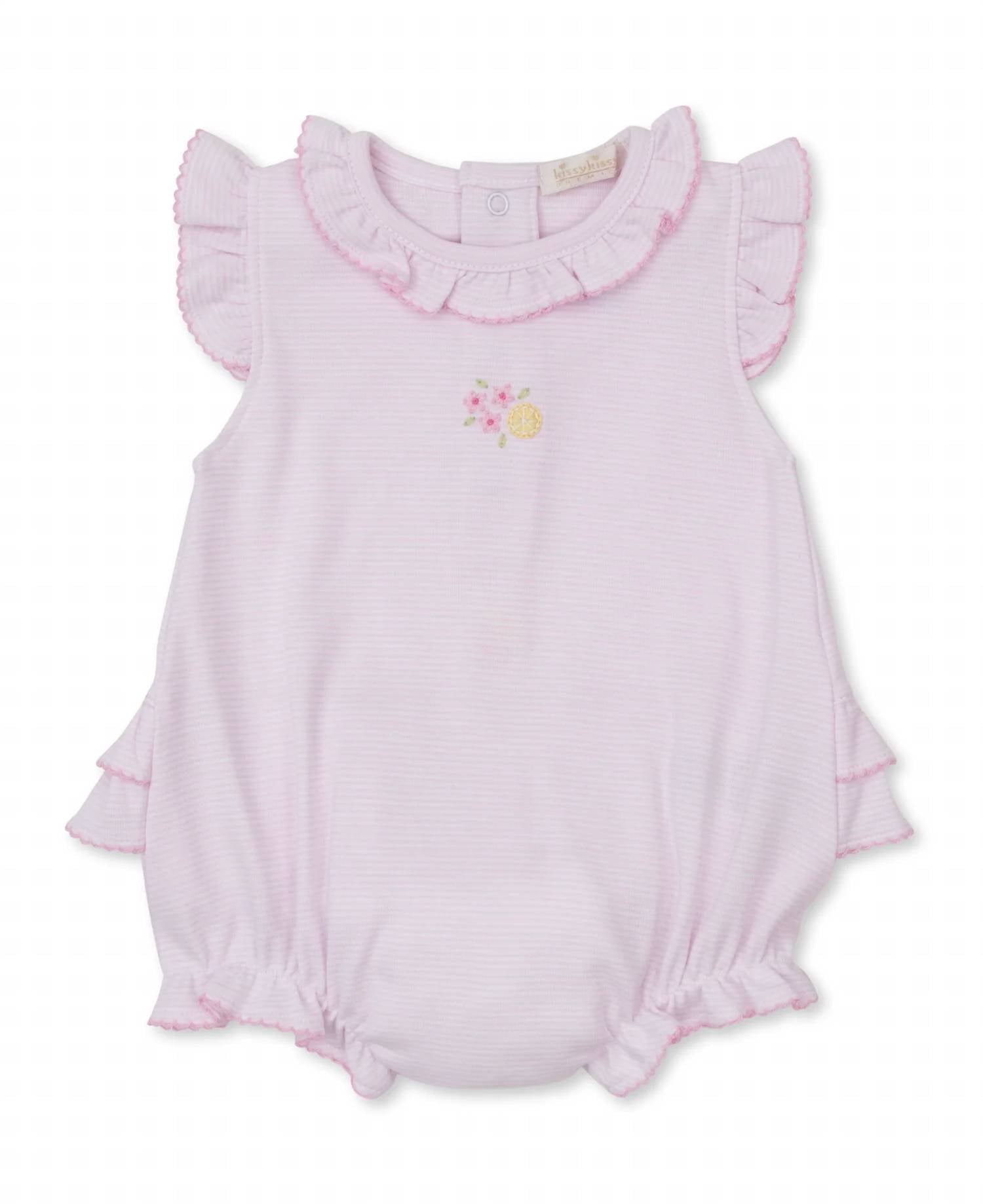 Kissy Kissy - Girl's Lemon Embroidered Bubble Romper