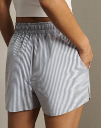 Rhone - Saltair High Rise Pull-on Performance Seersucker Shorts